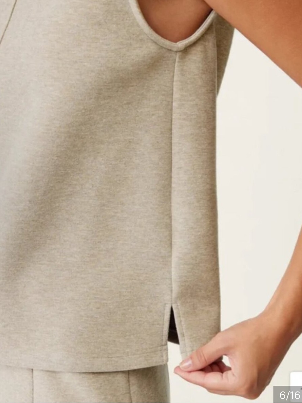 NWT OGL Move Sleeveless Turtleneck Knit Top Beige Minimalist Size Small - Picture 5 of 14